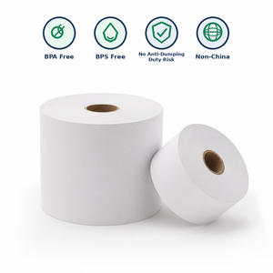 3-1/8" x 230' Thermal Receipt <b>Paper</b> <b>Roll</b> BPA Free for POS Systems OEM Custom Logo - Product Image 1