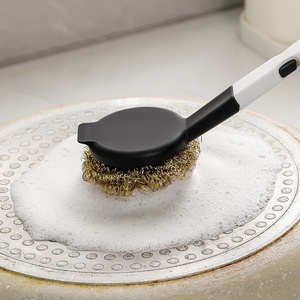 Kitchen Cleaning Dish Brush <b>Long</b> <b>Handled</b> Copper Wire Cleaning Dish <b>Sponges</b> <b>Long</b> <b>Handled</b> Copper Wire Pot Brush - Product Image 4