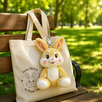 Peluche personnalisée en gros, motif animal de dessin animé, jouet en peluche lapin sur mesure OEM, logo brodé personnalisé pour souvenir