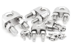 Pince à câble métallique en acier inoxydable Écrou à œil Liant de charge Manille à chaîne en câble métallique Pince de tuyau métrique-Catégorie de produit Pinces - Product Image 5