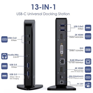 Nouveauté WAVLINK UG39PD1 13 <span class=keywords><strong>en</strong></span> 1 type-c triple moniteurs 4K HD Station d'accueil 1000/100/10Mbps Ethernet Win 10 11 moniteur - Product Image 2