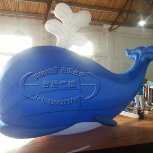 Blue <b>Inflatable</b> Whale Model 12 Ft Plus Cartoon Design Double Stitched Advertising <b>Inflatables</b> - Product Image 2