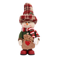 Figuras Decorativas de Mesa con Diseño Retro a Cuadros de Muñecos de Nieve y Renos para Navidad, Invierno, Hogar, Repisa de Chimenea, Fiesta, Regalo