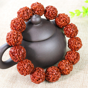 Bodhi Seed <b>Bracelet</b> 2.0 Five Petal Machine Brushed <b>Red</b> Flesh Coarse Veins Religious Ceremony Jewelry Unisex Collectible - Product Image 4