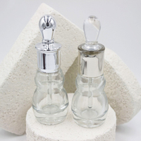 Flacon vide en verre transparent en forme de gourde de 12 ml pour testeur de parfum ou huile essentielle avec bouchon applicateur en verre, emballage liquide fantaisie de 12 ml