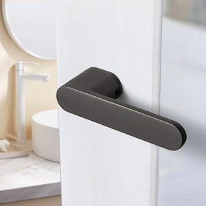 2026 Italian Minimalist Modern Entry Privacy <strong>Door</strong> Lever <strong>Knob</strong> Matt Black Zinc Alloy for Indoor <strong>Bedroom</strong> Silent Ecological Hotels - Product Image 5