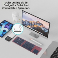 Keyboard Eksternal Silikon Lipat Tiga Bahan Kulit PU ABS Isi Ulang Daya, Keyboard Bluetooth Mini Lipat & Sebagainya