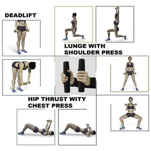 Manubri da Yoga per E-commerce Transfrontaliero, Barra per Pesi Singola da <span class=keywords><strong>3</strong></span> Libbre, Coppia da 6 Libbre, per Palestra e Fitness - Product Image 5
