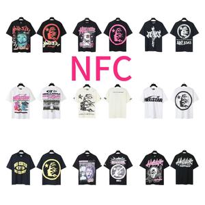Conjunto de Camisetas NFC Hell Star, Estilo Hip-Hop, Oversize, Vintage, Lavado, de Algodón, Manga Corta, para Hombre - Product Image 3