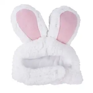 Cappello carino per animali domestici con orecchie di coniglio per gatti vestiti Cosplay cappello per coniglietto di Halloween Easter vestito per servizio fotografico di compleanno per gatti