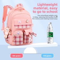 Nouveau sac à dos en nylon durable de grande capacité pour filles, style mode, forme d'arc, pour élèves du primaire