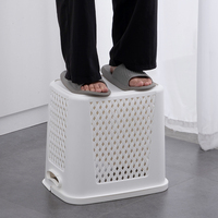 Panier à linge amovible poignées vêtements sales rangement organisateur panier salle de bain étagères supports blanchisserie avec roues