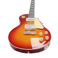 Guitare Électronique de Style LP avec Corps en Acajou Doré, Finition Flamme, MOQ 1 Ensemble