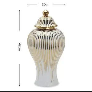 Vaso da tavolo moderno, unico in ceramica, con coperchio, grande stile porcellana, vaso da tavolo per la decorazione della casa