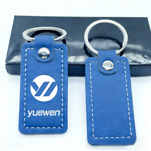 Porte-clés en cuir personnalisé promotionnel, porte-clés de voiture de luxe en cuir PU multi-formes avec logo - Product Image 2