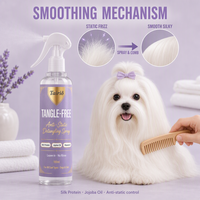Spray démêlant antistatique pour chiens, formule sans rinçage pour un pelage lisse, 100 ml, anti-nœuds, toilettage pratique pour animaux de compagnie