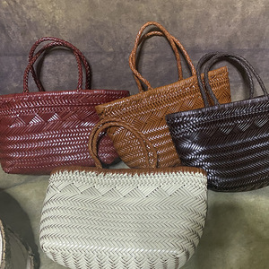 Sac à bandoulière en <span class=keywords><strong>cuir</strong></span> tressé grande capacité, fourre-tout tendance pour femme, idéal pour les voyages, le travail et l'usage quotidien - Product Image 2