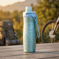 Vaso Aislado al Vacío de Titanio Puro de 500 ml Personalizado, Botella de Agua Deportiva de Titanio de Doble Pared a Prueba de Fugas, Portátil para Viajes al Aire Libre