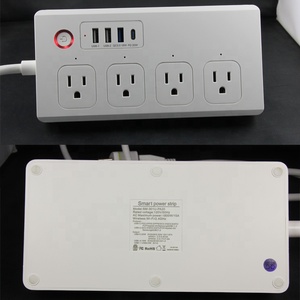EE. UU. Estándar Alexa Google Home Electrical <span class=keywords><strong>4</strong></span> Toma de corriente de extensión + <span class=keywords><strong>4</strong></span> <span class=keywords><strong>USB</strong></span> Tipo C TUYA Surge <span class=keywords><strong>WiFi</strong></span> Smart Power Strip EE. UU. - Product Image 6