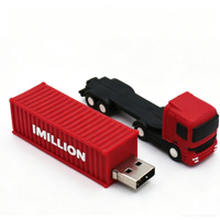 Clé USB personnalisée en forme de camion 3D, clé USB en PVC en forme de camion, cadeau promotionnel avec logo