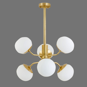 <span class=keywords><strong>Lampadario</strong></span> a sfera in vetro smerigliato bianco lampada a sospensione Post-moderna a 6 <span class=keywords><strong>sfere</strong></span> con materiale in ottone dal produttore cinese - Product Image 4