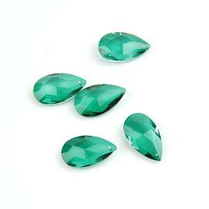 장식 부품 38mm 지르콘 녹색 유리 크리스탈 샹들리에 눈물 펜던트 조명/램프 용 아몬드 뾰족한 프리즘 부품 - Product Image 5