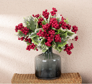 Cành nhân tạo quả Holly đỏ giả sống động như thật 22cm dùng trang trí nhà cửa dịp Tết và Giáng sinh - Product Image 4