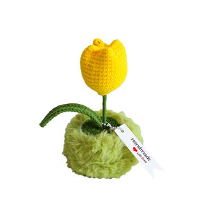 Handmade Orange Tree Crochet Tulip peashooter hoa bán buôn hoa nhân tạo planter cho trang trí nội thất giáng sinh Easter Bouquet - Product Image 6