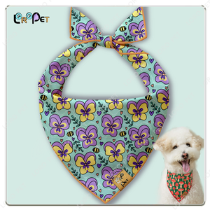 مناديل قطنية جديدة للحيوانات الأليفة لعيد الميلاد للكلاب والقطط، وشاح مثلث الشكل مع نمط مطبوع للصيف والشتاء والربيع - Product Image 5