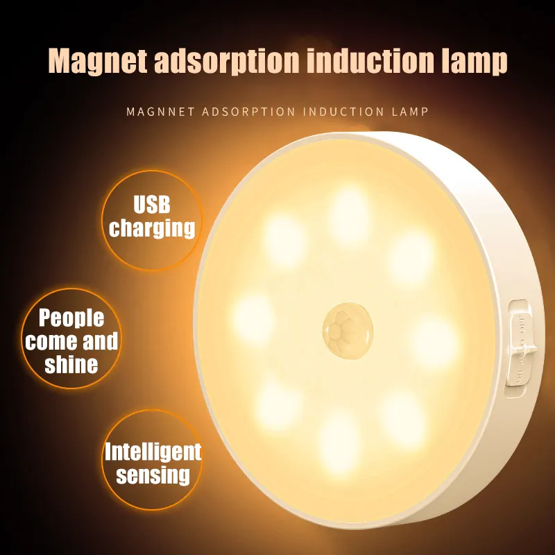 Howlighting Magnet USB Rechargeable Induction Night Lamp LED Cabinet Motion Sensor Night Light