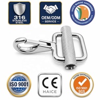 Boucle de sangle marine en acier inoxydable 316, boucle coulissante gaufrée 25 mm, mousqueton, accessoires de quincaillerie pour yacht et bateau