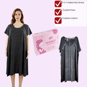 <span class=keywords><strong>Camicia</strong></span> <span class=keywords><strong>da</strong></span> <span class=keywords><strong>Notte</strong></span> 3-in-1 per Parto, Allattamento e Post-Parto, 100% Fibra di Bambù Ecologica - Product Image 1