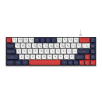 Clavier de jeu à membrane filaire USB Keywin ZK768, 60 %, tricolore, 68 touches, avec connecteur USB Type-C détachable, Plug and Play, LED