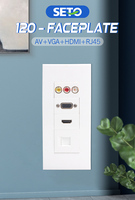 Seto fabrika 118 tipi duvar soket ağ Faceplate RJ45 HD VGA AV ses video yüz plakası RJ45 kablosu