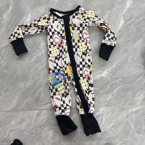 Op maat gemaakte baby bamboe romper mystery box bamboe slaappakken diverse prints bamboe baby pyjama's baby meisje op maat rits - Product Image 5