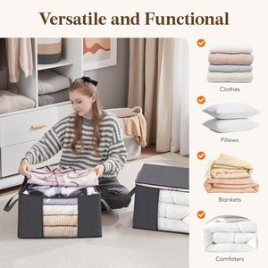 90L Large Rectangle Clothes Organizers <b>Folding</b> <b>Storage</b> <b>Box</b> for Closet - Product Image 5