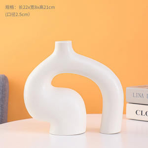 Para <span class=keywords><strong>Amazon</strong></span>, gran oferta, jarrón de cerámica blanco Simple moderno, mate para mesa de comedor, sala de estar adorno para, adorno de flores decorativas para el hogar - Product Image 6