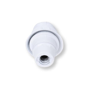 Portalampada E14 in bakelite bianca, tipo autobloccante, filettatura media; ideale per lampade decorative e funzionali. - Product Image 1