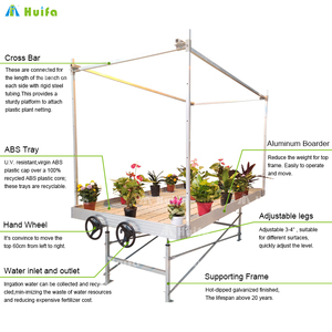 Tables de culture hydroponique Agricola, système de culture verticale à flux et reflux, bancs roulants, bacs à semis pour pépinière - Product Image 2