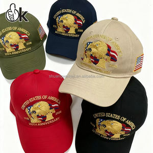 US 250th Anniversary Cap Star Spangled Banner Atmungsaktive Schädel kappe Satin Gorras Baseball kappe mit 3D-Sticklogo - Product Image 1