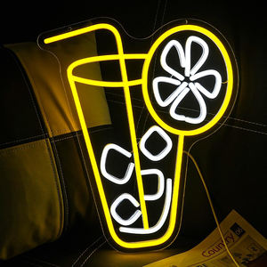 नींबू चाय नीयन साइन पीले प्रकाश में लेमोनाडे फास्ट फूड पार्टी बार पब कॉफ दुकान सजावट - Product Image 1