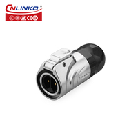 Connecteur Électrique Industriel Étanche IP68 CNLINKO M16 à 2 Broches Mâle-Femelle, Prise XLR Étanche Femelle 10A