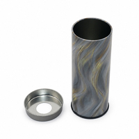 Boîte en métal ronde haut de gamme de 47x120 mm pour l'emballage et le stockage du thé et du café, boîte cylindrique en étain