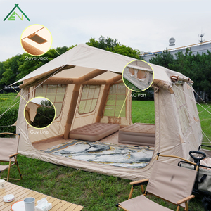 Tente gonflable Oxford quatre saisons de 13,68 m² à installation rapide, grande tente de camping portable et imperméable pour 5-6 personnes avec pompe - Product Image 5