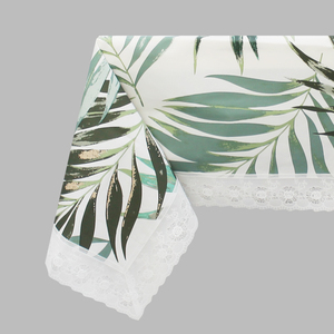 Tovaglia Quadrata Grande con Foglie Verdi in PEVA - Impermeabile e Antimacchia per Tavolo da Pranzo - Product Image 3