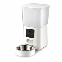 Distributeur automatique de nourriture pour animaux de compagnie 5,5 L avec contrôle des portions programmé et enregistrement vocal de 15 secondes pour chats et chiens