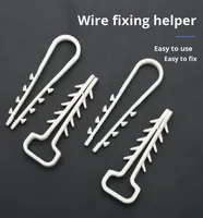 Attaches de câbles réutilisables, clips de fixation de fils, organisateurs de câbles en plastique, supports de câbles à fixation par poussée, ancrages barbelés pour la maison, le bureau et la voiture