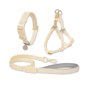 Venta al por mayor de lujo de moda impermeable PVC recubierto de mascotas perro arnés <span class=keywords><strong>Collar</strong></span> Correa conjunto impermeable PVC Step In arnés para perros - Product Image 2