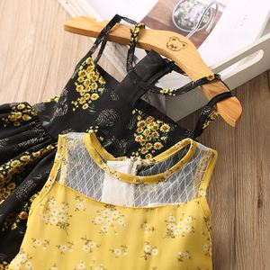 ตัวอย่างเสื้อผ้าเด็กบูติกฟรี ชุดเดรสลายดอกไม้สีดำสำหรับเด็กผู้หญิงสวยๆ สำหรับฤดูร้อน จากผู้ผลิตเสื้อผ้า - Product Image 3