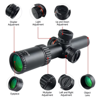 Nouvelle lunette de visée LPVO 1.2-6x24IR pour la chasse en plein air, grossissement optique, télescope, étanche, résistant aux chocs, qualité supérieure